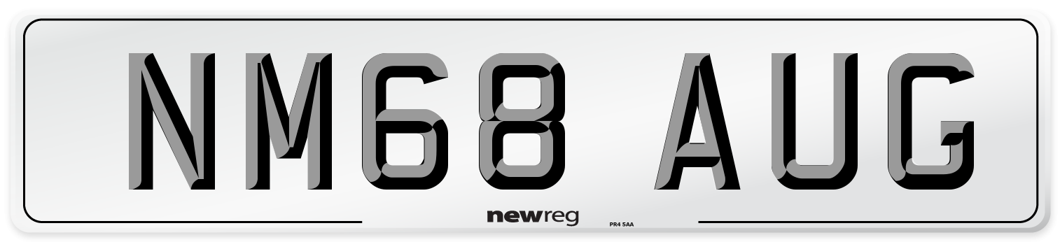 NM68 AUG Number Plate from New Reg